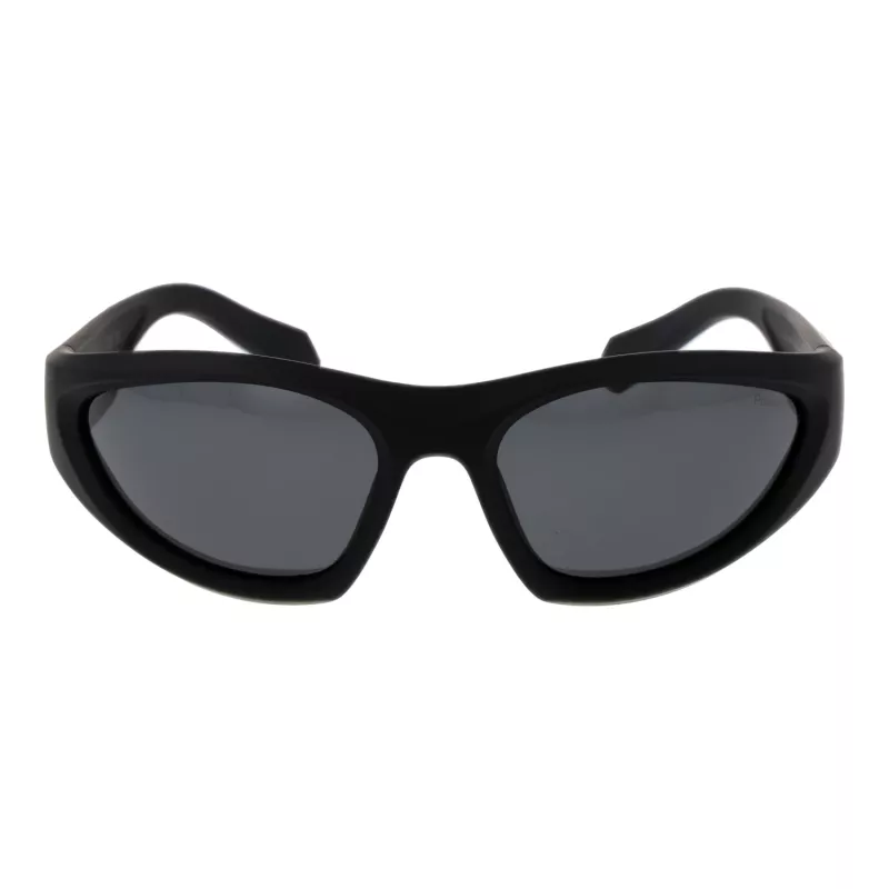 Gafas de sol unisex Polaroid PLD2165/S rectangulares - montura negra, lentes polarizadas grises, 59 mm