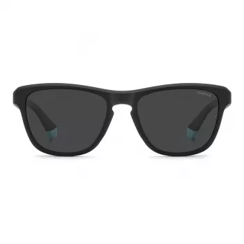 POLAROID PLD2168S003 Gafas de sol rectangulares hombre - Montura negra mate, lentes grises polarizadas, 54 mm
