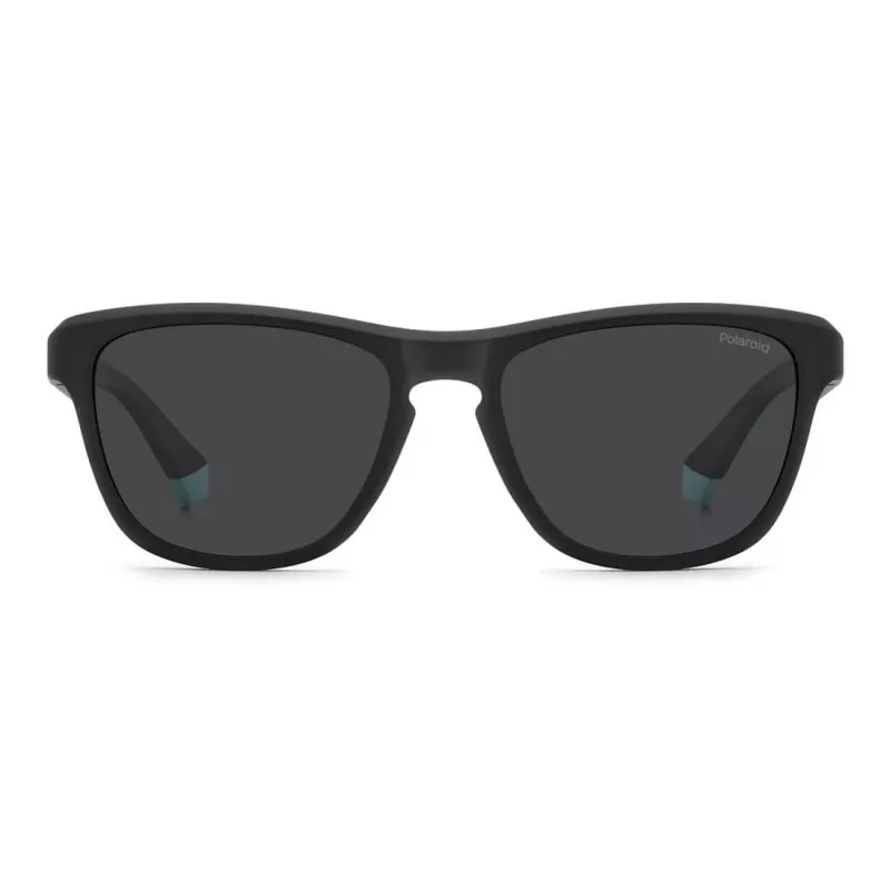 POLAROID PLD2168S003 Gafas de sol rectangulares hombre - Montura negra mate, lentes grises polarizadas, 54 mm