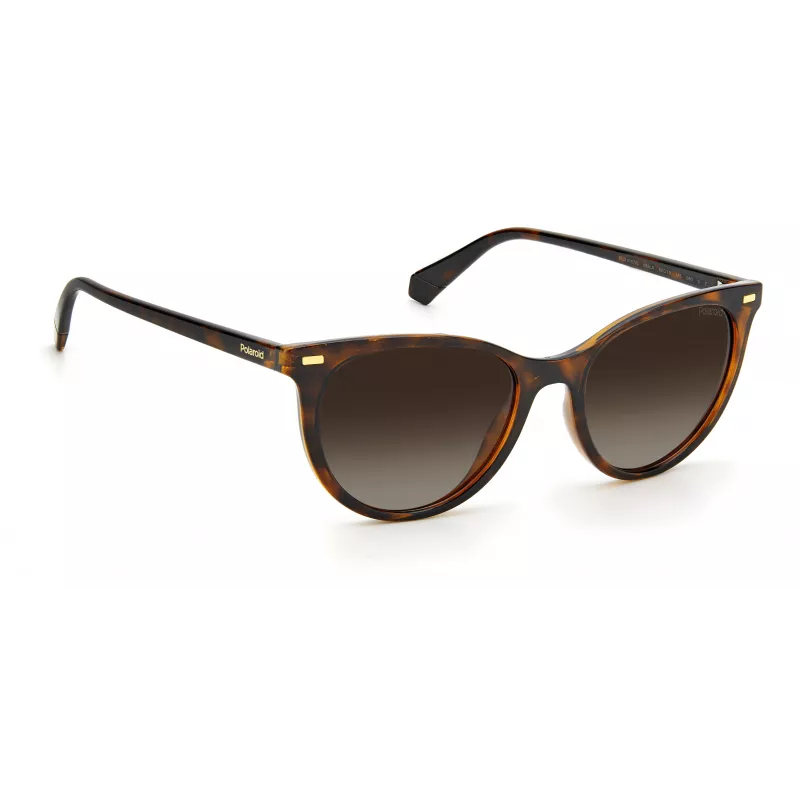 Polaroid PLD4107S086F2 Gafas de sol cuadradas mujer - Montura Havana lentes marrones tintadas