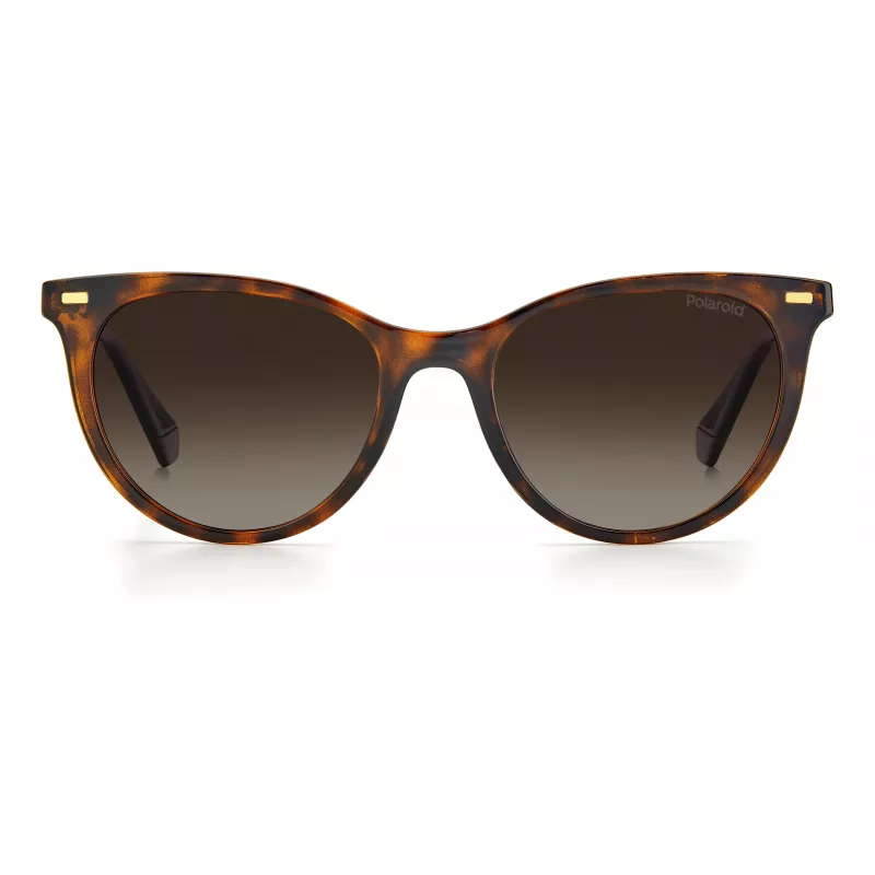 Polaroid PLD4107S086F2 Gafas de sol cuadradas mujer - Montura Havana lentes marrones tintadas