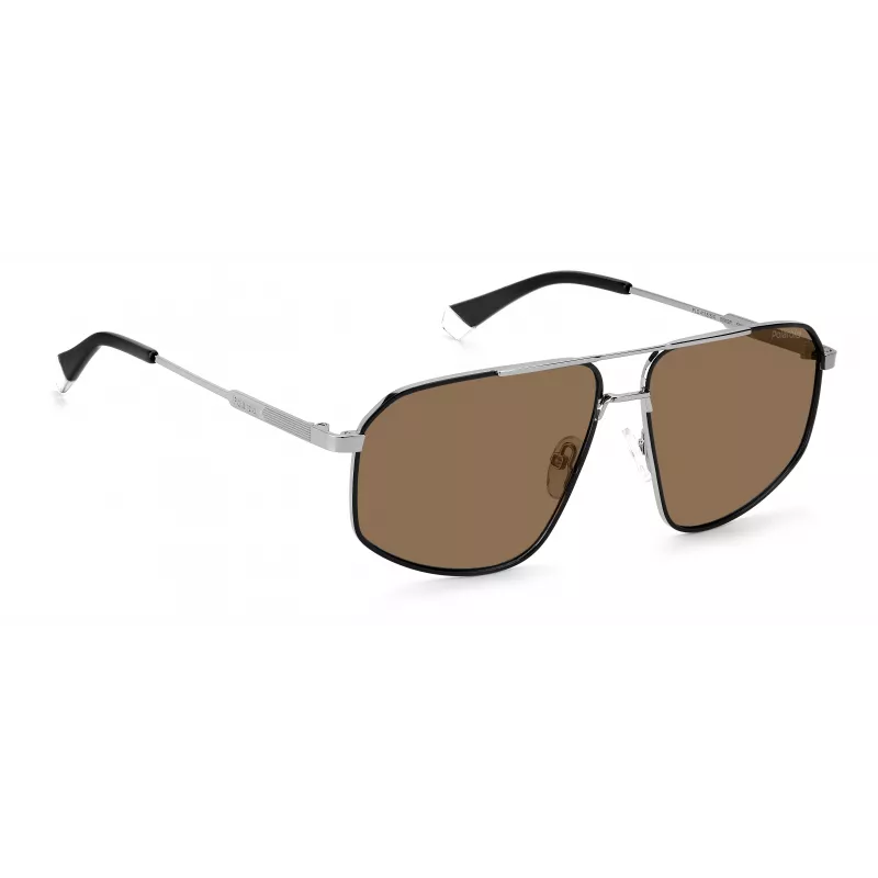 Polaroid PLD4118SX85KS Gafas de sol hombre, rectangulares - Montura Havana, lentes polarizadas marrones - 59 mm