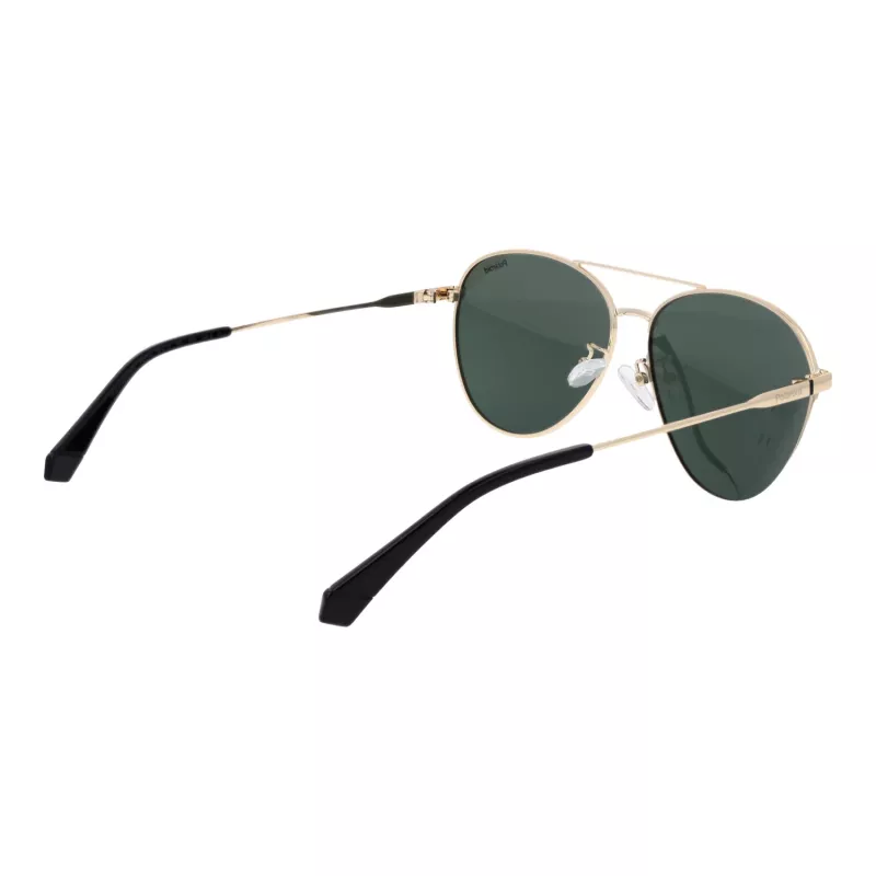Gafas de sol rectangulares Polaroid PLD4142GSX60P unisex - Montura negra, lentes grises polarizadas - 60/14/145 mm