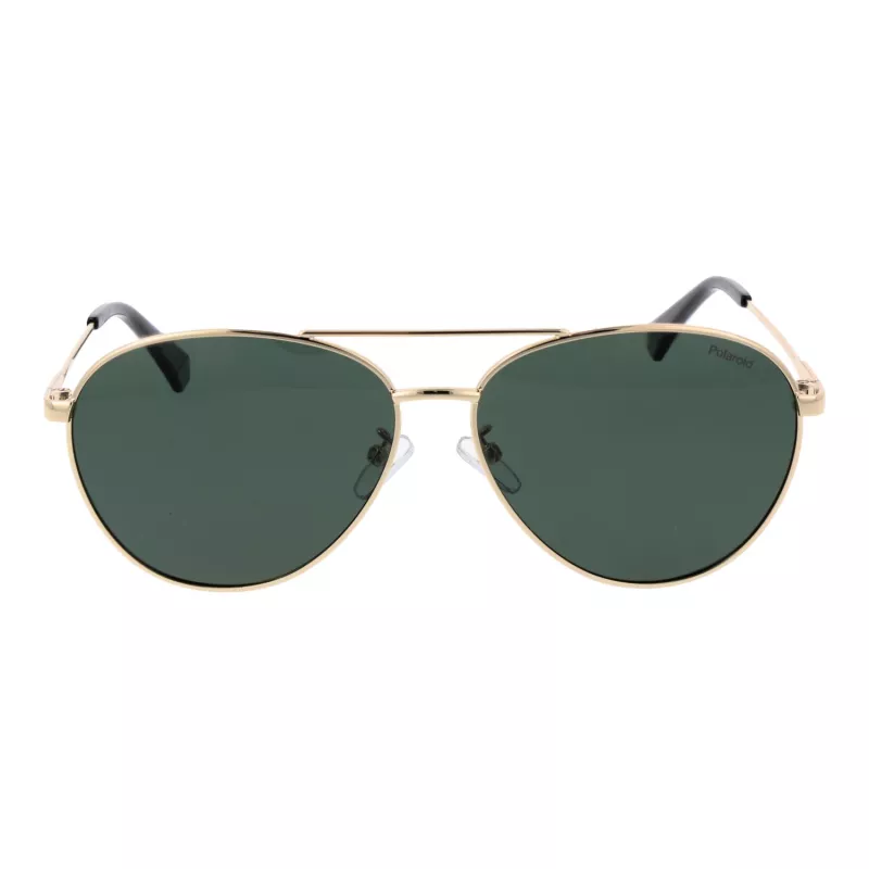 Gafas de sol rectangulares Polaroid PLD4142GSX60P unisex - Montura negra, lentes grises polarizadas - 60/14/145 mm