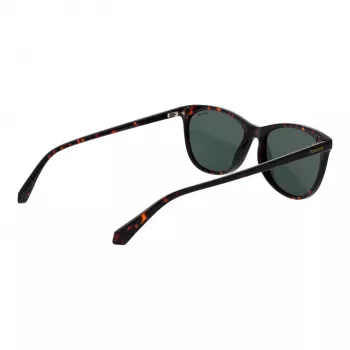 POLAROID PLD4161S55086 Gafas de sol rectangulares de mujer - Montura Havana carey, lentes polarizadas marrones, 55mm