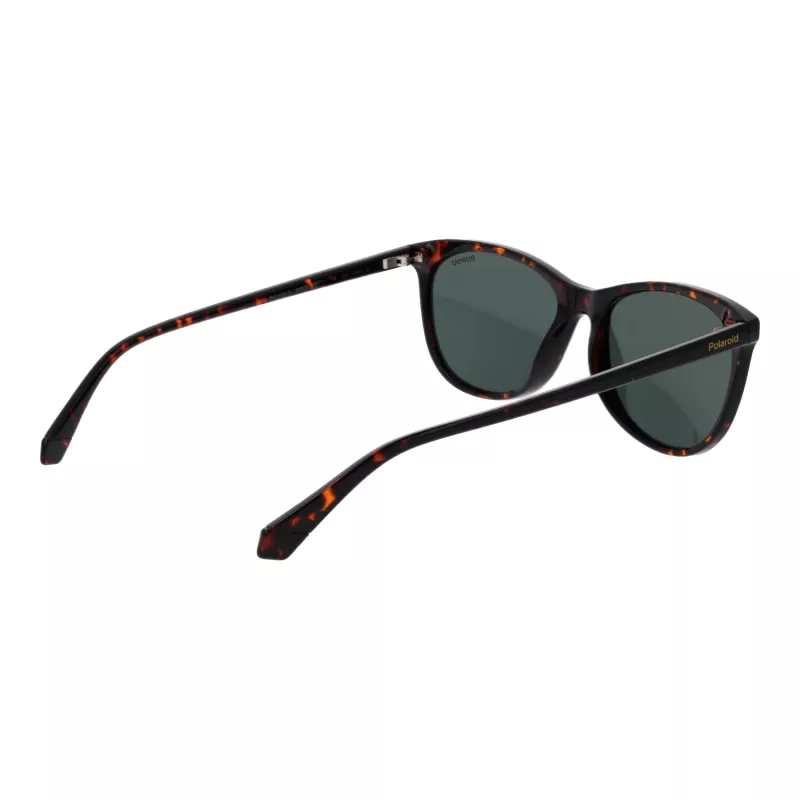 POLAROID PLD4161S55086 Gafas de sol rectangulares de mujer - Montura Havana carey, lentes polarizadas marrones, 55mm