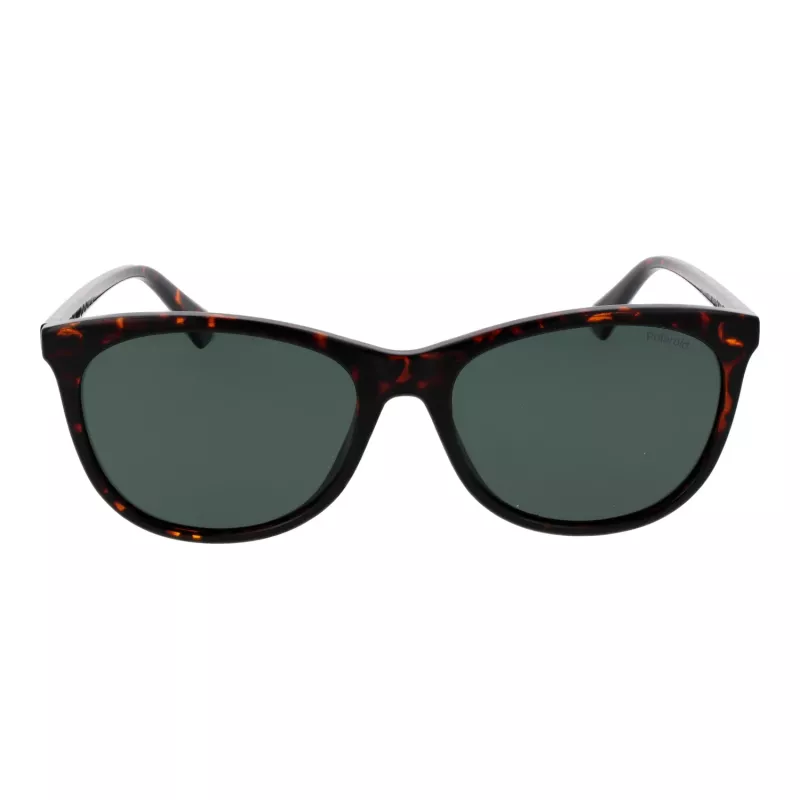 POLAROID PLD4161S55086 Gafas de sol rectangulares de mujer - Montura Havana carey, lentes polarizadas marrones, 55mm
