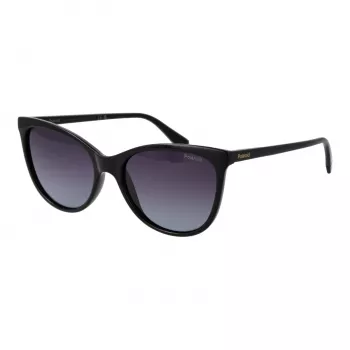 Polaroid PLD4179S55807 Gafas de sol rectangulares para mujer - Montura carey havana, lentes polarizadas marrones, 55 mm
