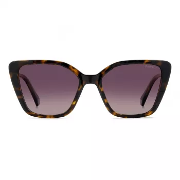 Gafas de sol de mujer Polaroid PLD4189S086, cuadradas - montura de acetato havana, lentes polarizadas grises