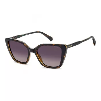 Gafas de sol de mujer Polaroid PLD4189S086, cuadradas - montura de acetato havana, lentes polarizadas grises