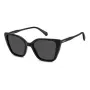 Polaroid PLD4189S807 Gafas de sol rectangulares mujer - Montura negra, lentes grises polarizadas, 53 mm