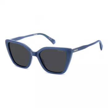 Gafas de sol de mujer Polaroid PLD4189SMVU - montura negra, lentes grises polarizadas, 53 mm