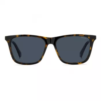 Gafas de sol de hombre Polaroid PLD4190S086 rectangulares Havana con lentes marrones polarizadas