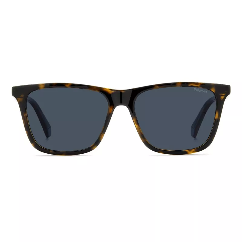 Gafas de sol de hombre Polaroid PLD4190S086 rectangulares Havana con lentes marrones polarizadas