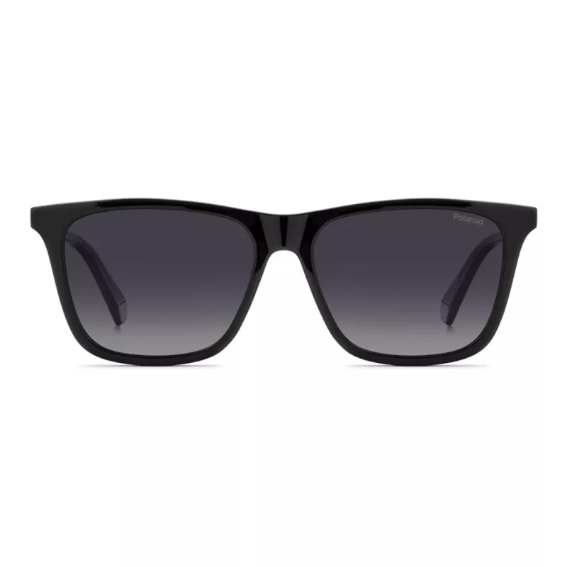 POLAROID PLD4190S807 Gafas de sol rectangulares de hombre - Montura negra Lentes grises polarizadas 56mm