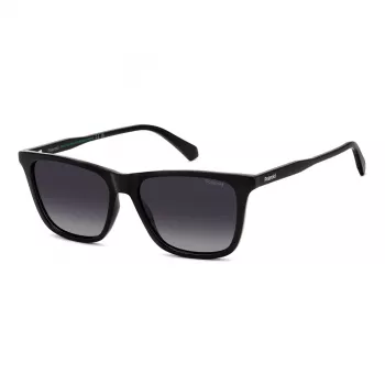 POLAROID PLD4190S807 Gafas de sol rectangulares de hombre - Montura negra Lentes grises polarizadas 56mm