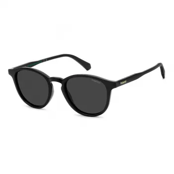 POLAROID PLD4191S807 Gafas de sol rectangulares de hombre - Montura negra lentes grises polarizadas 51mm