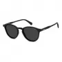 POLAROID PLD4191S807 Gafas de sol rectangulares de hombre - Montura negra lentes grises polarizadas 51mm