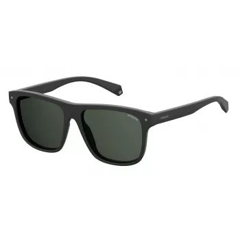 Polaroid PLD6041S807M9 Gafas de sol rectangulares de hombre - montura negra lentes grises 56/16/145 mm