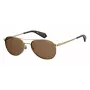 Polaroid PLD6070SXJ5GS Gafas de sol mujer rectangulares - Montura de acetato Havana, lentes grises polarizadas, 56 mm