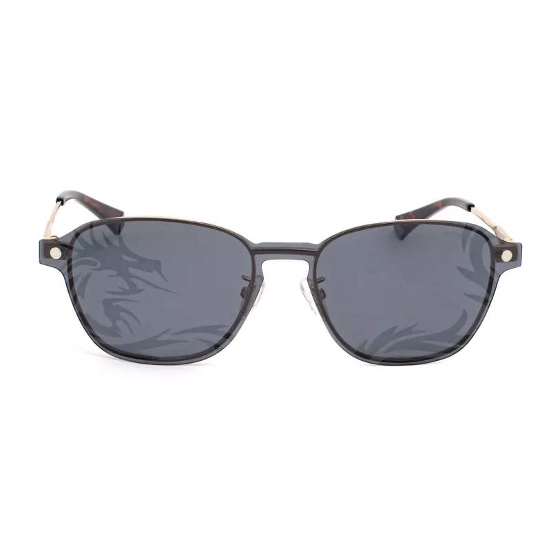 POLAROID PLD6119GCSJ5G Gafas de sol rectangulares unisex - Montura Havana, lentes polarizadas grises, 53 mm