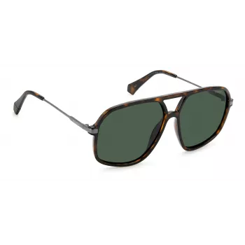 Gafas de sol unisex Polaroid PLD6182/S - montura havana carey, lentes polarizadas marrones, 59 mm