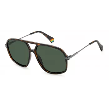 Gafas de sol unisex Polaroid PLD6182/S - montura havana carey, lentes polarizadas marrones, 59 mm