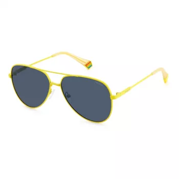 POLAROID PLD6187S40G Gafas de sol cuadradas unisex - Montura Havana lente polarizada verde 60mm