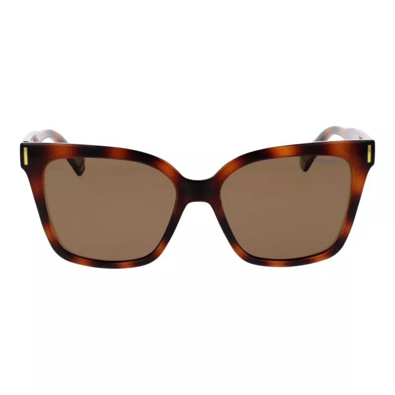 Polaroid PLD6192S54086 Gafas de sol de mujer - montura havana marrón, lentes marrones polarizadas - 54mm