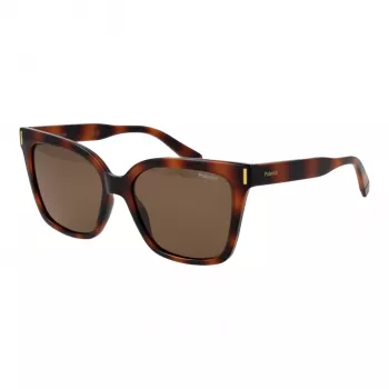 Polaroid PLD6192S54086 Gafas de sol de mujer - montura havana marrón, lentes marrones polarizadas - 54mm