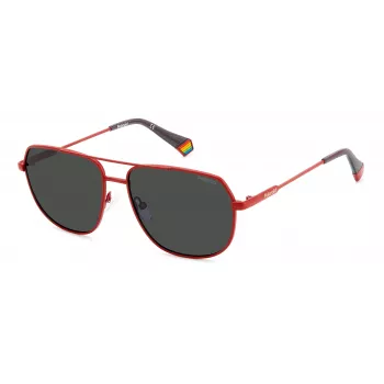POLAROID PLD6195SX0Z3 Gafas de sol unisex - Montura negra, lentes grises, 58 mm