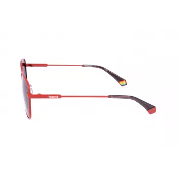 POLAROID PLD6196SX0Z3 Gafas de sol cuadradas unisex - Montura negra lentes polarizadas grises 56mm