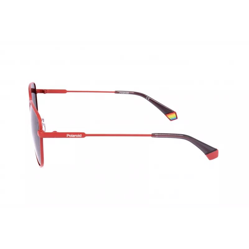 POLAROID PLD6196SX0Z3 Gafas de sol cuadradas unisex - Montura negra lentes polarizadas grises 56mm
