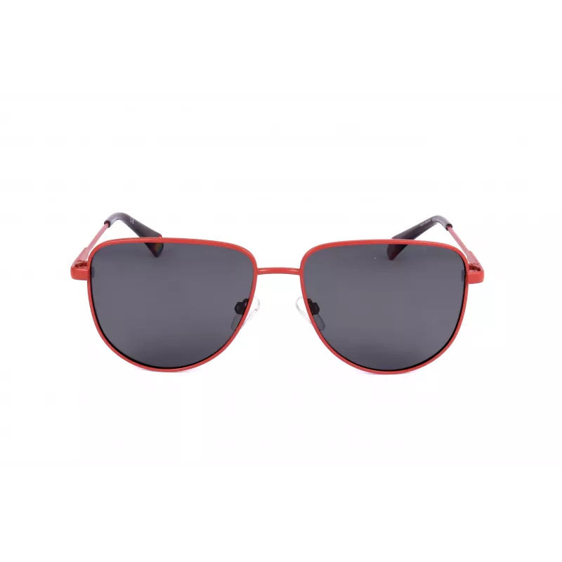 POLAROID PLD6196SX0Z3 Gafas de sol cuadradas unisex - Montura negra lentes polarizadas grises 56mm