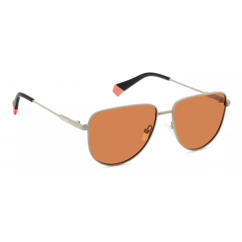 Gafas de sol cuadradas unisex Polaroid PLD6196SX2M8F - Montura Havana, lentes polarizadas TAC marrones, 56mm