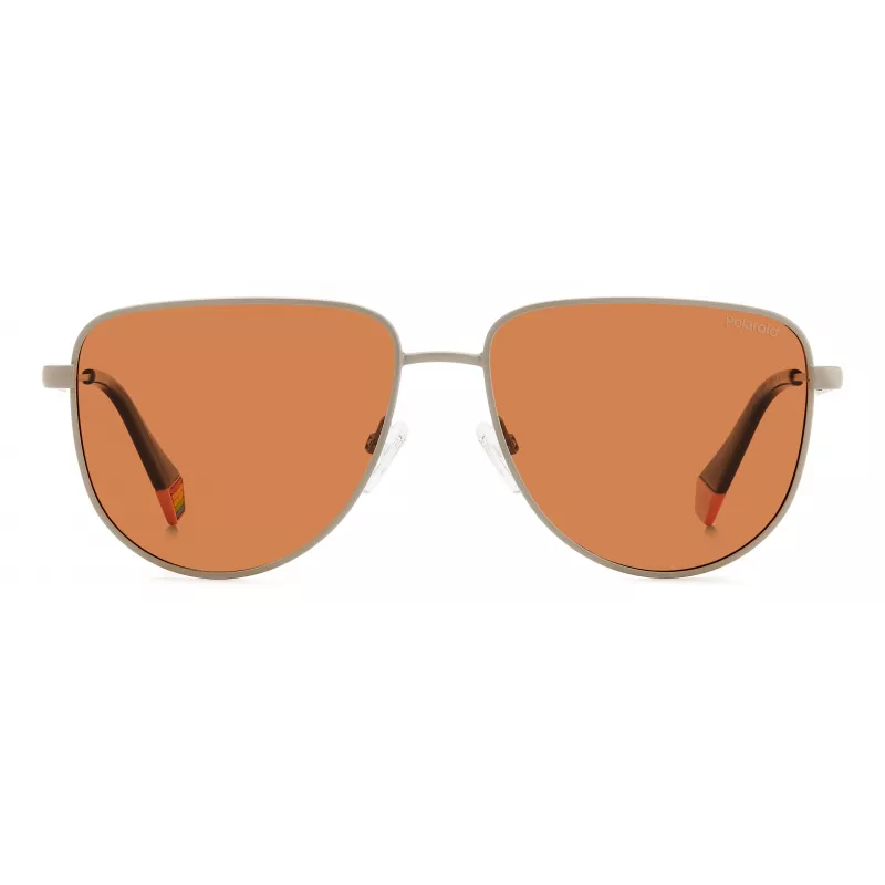 Gafas de sol cuadradas unisex Polaroid PLD6196SX2M8F - Montura Havana, lentes polarizadas TAC marrones, 56mm