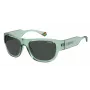 Polaroid PLD6197SMC1ED Gafas de sol unisex cuadradas - Montura negra Lentes grises polarizadas 55mm