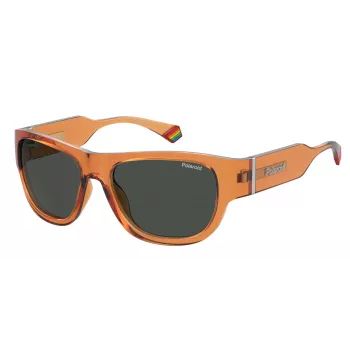 Gafas de sol rectangulares unisex Polaroid PLD6197SMCL7Q - Havana/marrón - Polarizadas UV400