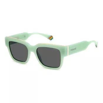 POLAROID PLD6198SX1EDF Gafas de sol unisex rectangulares - Montura negra lentes polarizadas grises 52mm