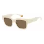 POLAROID PLD6198SXSZJ Gafas de sol rectangulares unisex - montura Havana, lentes polarizadas verdes - 52/18/140 mm