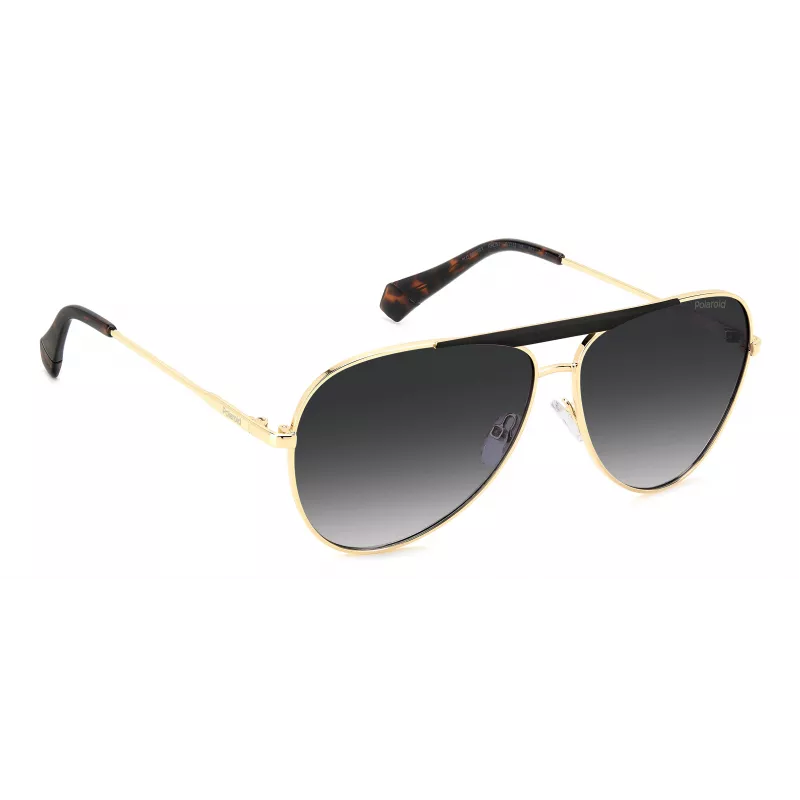 Polaroid PLD6200SXRHLG Gafas de sol rectangulares unisex - Montura negra lentes polarizadas grises 61mm