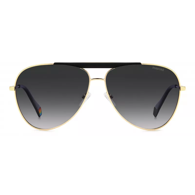 Polaroid PLD6200SXRHLG Gafas de sol rectangulares unisex - Montura negra lentes polarizadas grises 61mm