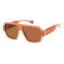Gafas de sol rectangulares unisex POLAROID PLD6209SX789 - montura Havana, lentes marrones polarizadas, 55 mm