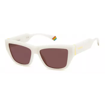 Gafas de sol de mujer Polaroid PLD6210SXVK6 - montura Havana, lentes polarizadas marrones, 55 mm