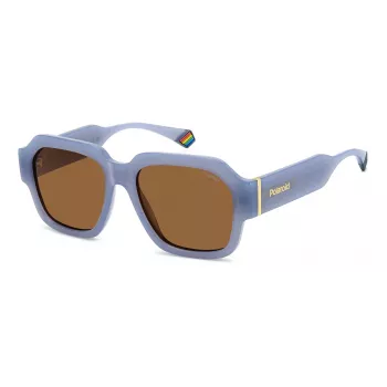 Polaroid PLD6212SXMVU Gafas de sol cuadradas unisex - Montura negra, lentes polarizadas grises - 54/17/140 mm