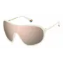 POLAROID PLD6216SVK6 Gafas de sol rectangulares unisex - Montura de propionato gris oscuro, lentes de policarbonato grises polarizadas, protección UV400