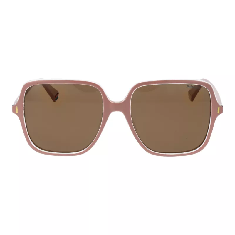Polaroid PLD6219/S Gafas de sol rectangulares de mujer, Havanna/Marrón, 56 mm