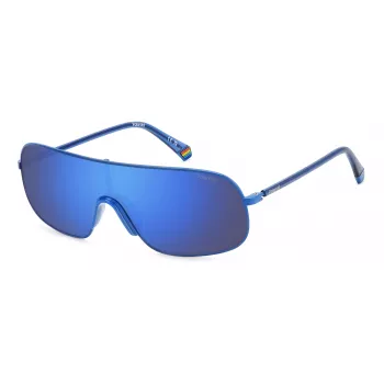 POLAROID PLD6222SPJP Unisex Gafas de sol rectangulares - Lentes grises polarizadas - Montura negra