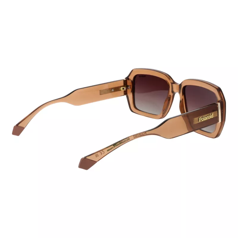 POLAROID PLD6223SX5409 Gafas de sol rectangulares unisex - Montura negra, lentes polarizadas grises, 54 mm