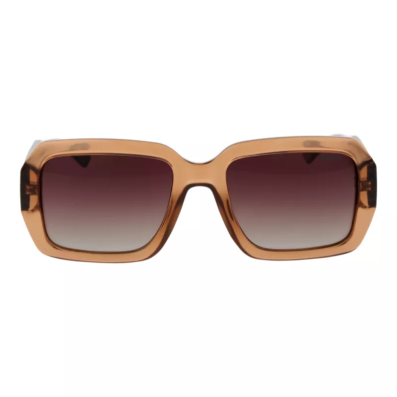 POLAROID PLD6223SX5409 Gafas de sol rectangulares unisex - Montura negra, lentes polarizadas grises, 54 mm